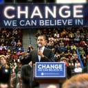 Barack Obama gives a speech during his 2008 presidential campaign