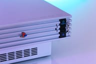Detail of a Sony PlayStation 2 console