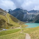 Trail leading through mountainous region