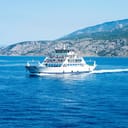 Car ferry boat in Croatia cruising the Adriatic Sea