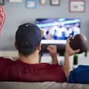 Friends watching Super Bowl at home