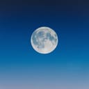 close-up of the moon on a sunset sky