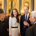 Kate and William talking with King Charles III during a lunch for Realms at Buckingham Palace