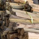 bundled and stacked firewood
