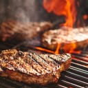 Steaks on a grill