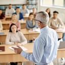 A professor giving a lecture to a class