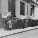A protest during the Great Depression were people demanded jobs