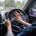 woman honking whilst driving