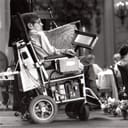 Stephen Hawking in San Francisco at the ALS convention in the mid 1980s