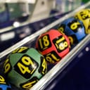 line of lottery balls
