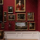 assorted picture frames on wall