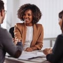 Business people shaking hands after meeting