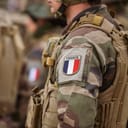 close-up of French army uniform