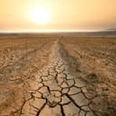 Canal middle agricultural dry by drought and heatwave on summer. water crisis and water stress on summer during long term drought on summer.
