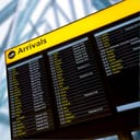 Arrivals timetable at an airport