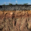 Vertical cross section of Earth's crust with different layers visible