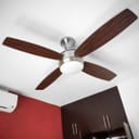 Idle ceiling fan inside a room