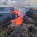Magma flowing from a volcano