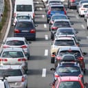 Traffic jam during daytime