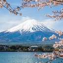 View from a distance of Mount Fuji