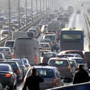 A traffic jam on a highway