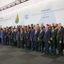 Heads of delegations at the 2015 United Nations Climate Change Conference (COP21), which led to the signing of the Paris Agreement