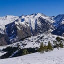 Mountain range covered in snow