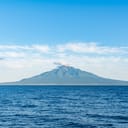 View of a mountain from the sea