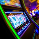 A slot machine in a casino