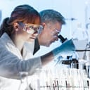 Two researchers in a laboratory