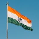 Indian flag hanging on pole.
