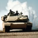 M1 Abrams tank in desert.