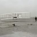 First successful flight of the Wright Flyer, by the Wright brothers.