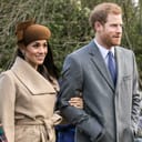 Prince Harry and Meghan Markle going to church at Sandringham on Christmas Day 2017.