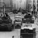US Army tanks face off against Soviet tanks, Berlin 1961.