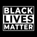 White text saying "BLACK LIVES MATTER" on a black background.