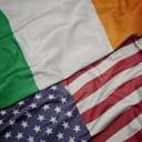flags of United States and Republic of Ireland side by side