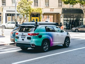 An autonomous car on the city streets