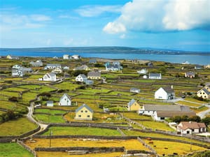 Panoramic landscape of Inisheer Island, part of Aran Islands, Ireland