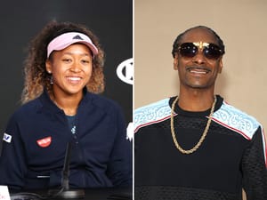 Naomi Osaka of Japan during press conference at Australian Open; Snoop Dogg at a Los Angeles premiere of 'Once Upon a Time In Hollywood'