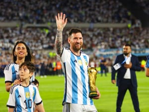Lionel Messi from Argentina National Team with the Fifa World Cup
