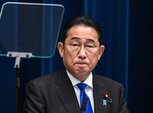 Japan's Prime Minister Fumio Kishida speaks during a press conference at his office in Tokyo as he announced he will not run in the upcoming party leadership vote in September, Wednesday, Aug. 14, 2024.