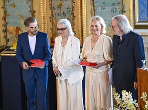 The music group ABBA with Björn Ulvaeus, Anni-Frid Lyngstad, Agnetha Fältskog and Benny Andersson will receive the Royal Vasa Order from Sweden's King Carl Gustaf and Queen Silvia at a ceremony at Stockholm Royal Palace on May 31 for outstanding contributions to Swedish and international music life. 