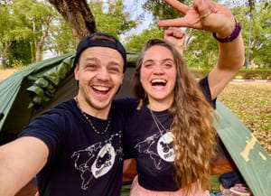 Lavi & Ollie travel around the world on their motorcycle.