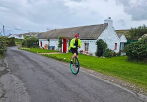 Eamonn Keaveney crossing Ireland on a unicycle.