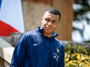 French soccer player Kylian Mbappe is photographed at the national soccer team training center in Clairefontaine, west of Paris, Monday, June 3, 2024 ahead of the UEFA Euro 2024. 