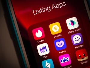 Dating apps on a phone screen.