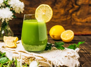 A green detox drink.