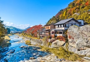 Yamadera town in Yamagata prefecture, Tohoku, Japan