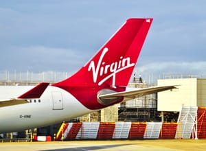 An Airbus A330 from the British airline Virgin Atlantic (VS) at the London Heathrow International Airport 
